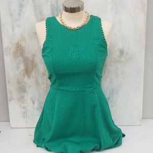 Francesca's kelly green dress with rose embroidery